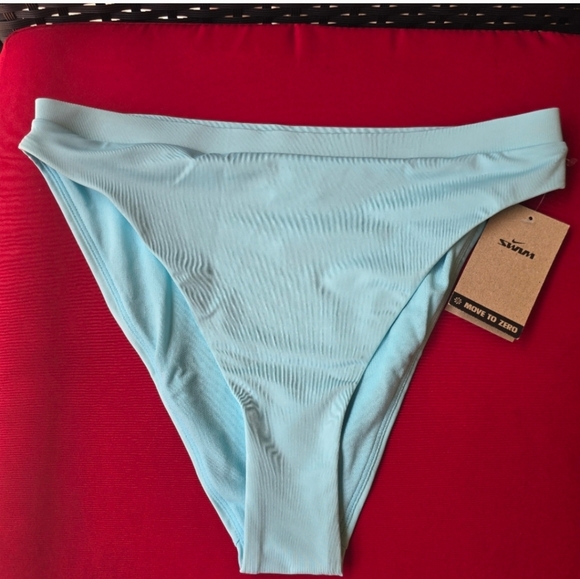 NWT Nike Swim Bikini Bottoms Size L Baby Blue Color - Picture 2 of 5